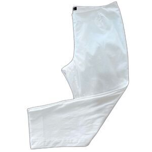 Lafayette 148 White Tailored Ankle Pants Cotton Stretch Quiet Luxury Sz 14